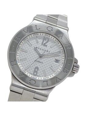 Bvlgari Watch Diagono Date Automatic Winding at Stainless Steel Silver Polished